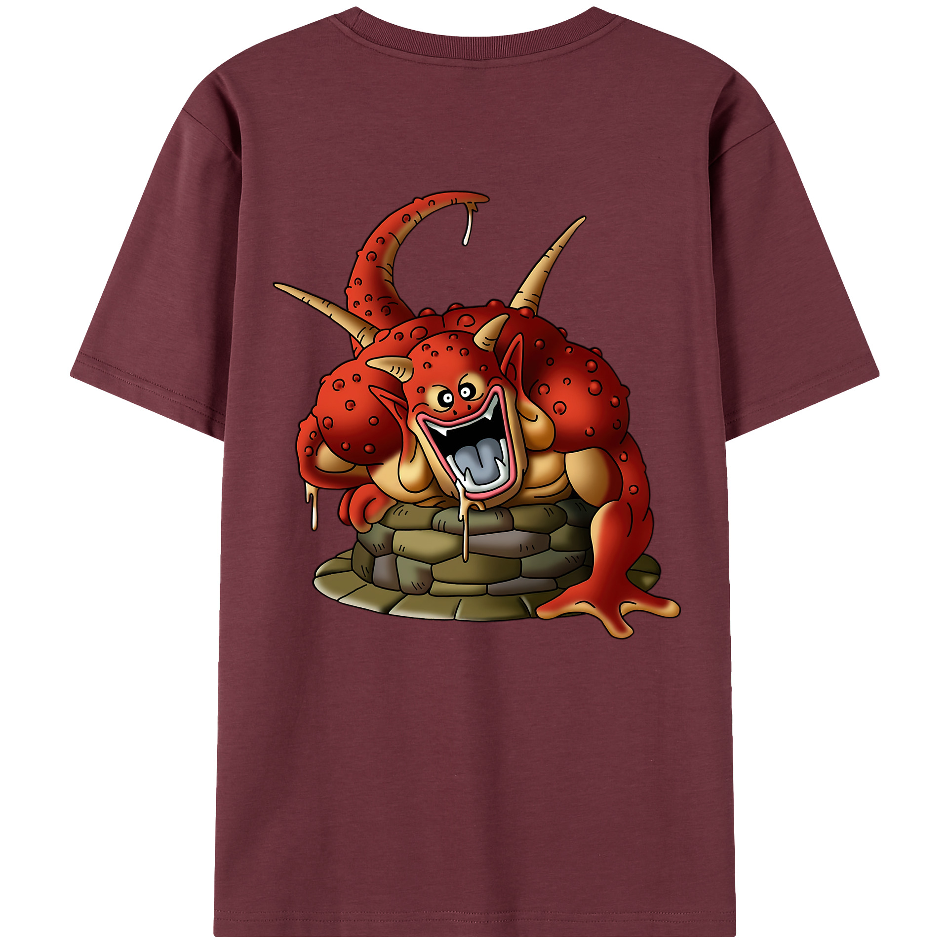 （画像用） ドラゴンクエスト Doragon Kuesuto Dragon Quest 綿100％半袖Tシャツ（背面プリント）